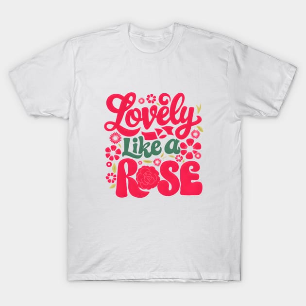 Beauty Of A Rose Text Design T-Shirt by Izhan's Fashion wear